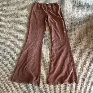 Chatoyant acid washed flare pants